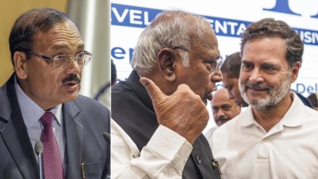 CJI suryakant yadav, rahul gandhi and mallikarjun kharge