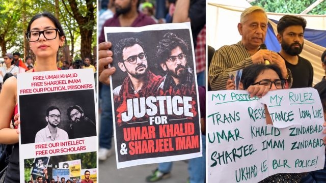 poster of umar khalid and sharjeel imam at cjp protest