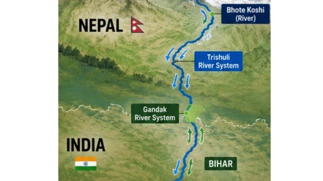 nepal-india river map