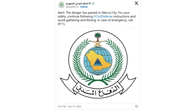 Saudi Civil Defence X post